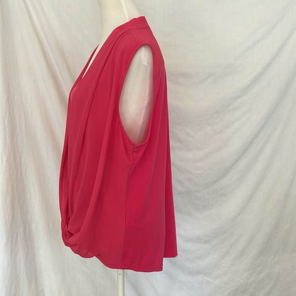 Alfani Pink SleevelessCriss Cross Blouse Sz L - Picture 3 of 11